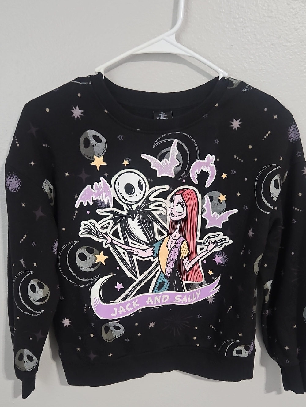 Nightmare Before Christmas Jack and Sally Graphic Sweatshirt - Black